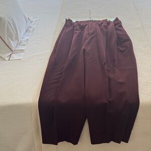 Elegant/Hip Maroon Cropped Pants by Japanese Designer